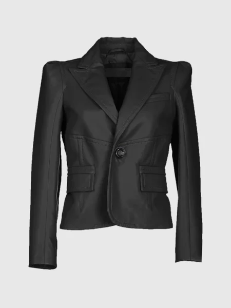 Timeless Fit Women's Black Leather Coat