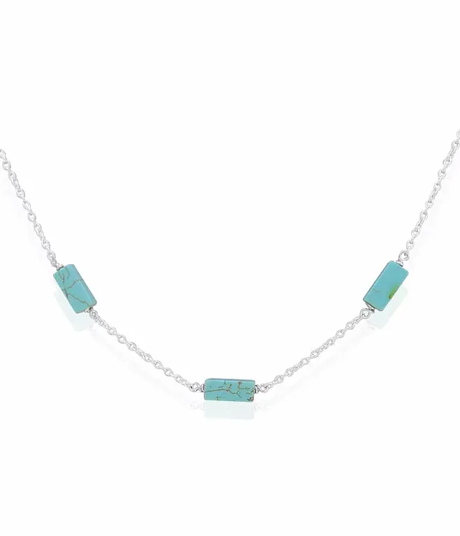 Love Britty Rectangle Seaside Necklace in Sterling Silver