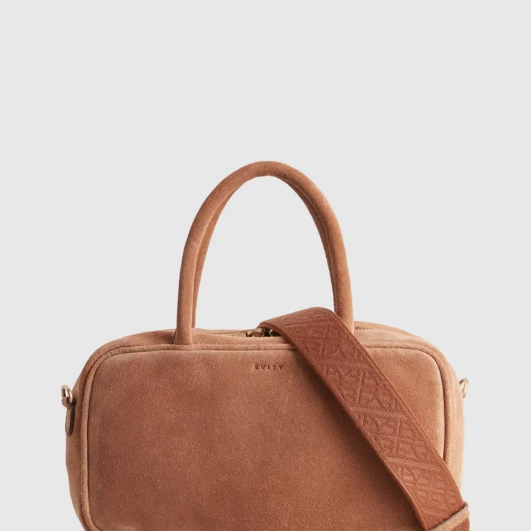 Charli Leather Suede Bowling Bag