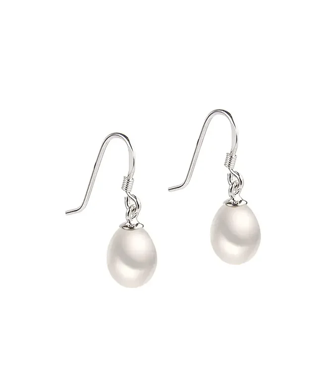 Coco Freshwater Pearl Drop Earrings in Sterling Silver