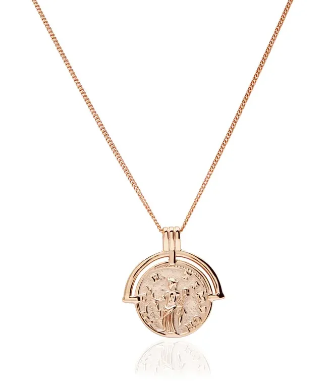 Pastiche Berkley Coin Charm Necklace in Rose