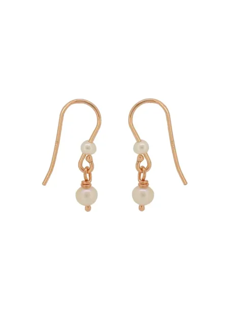 Coco Small Pearl Drop Earrings in 9ct Rose Gold