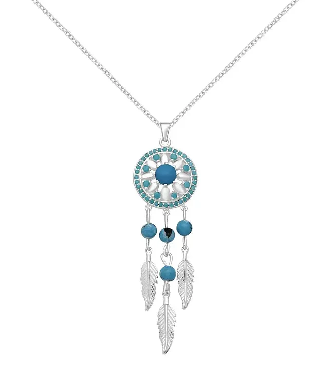 Love Britty Dream Catcher Charm Necklace in Sterling Silver