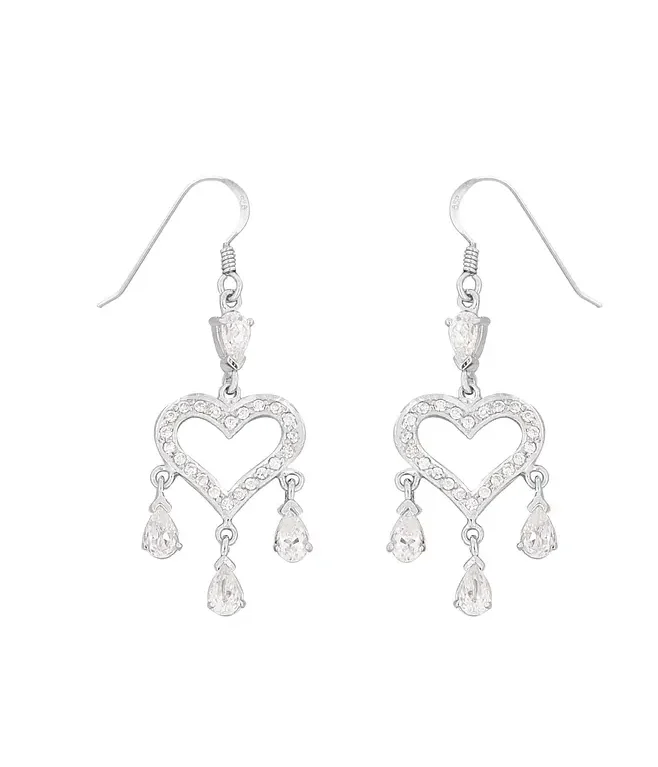 CZ Chandelier Drop Earrings in Sterling Silver