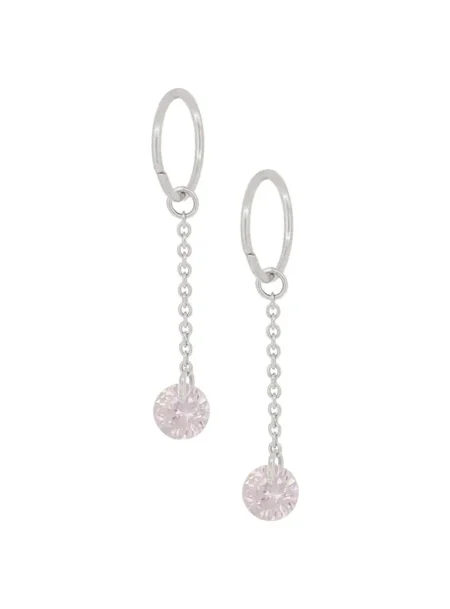 Silver CZ Charm Dangles for Sleeper Earrings in 6mm