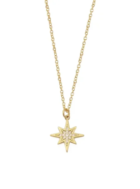 Sparkling North Star Charm and Necklace in Solid 9ct Gold