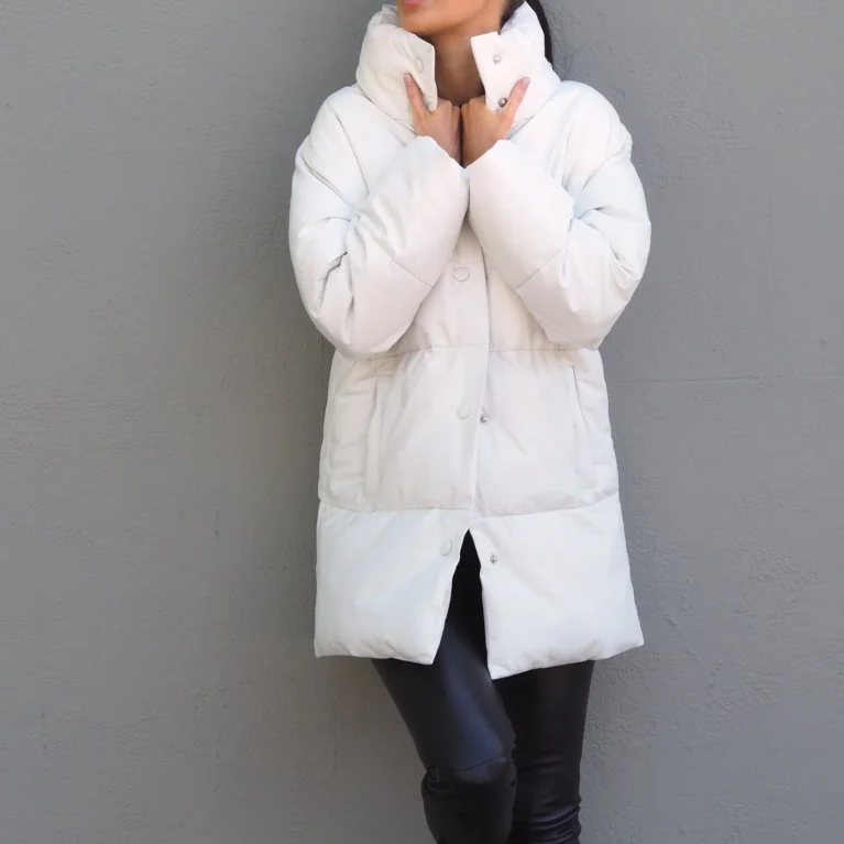 Aspen Longline Puffer | White
