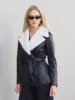 Fiona Detachable Faux Fur Collar Jacket | Black