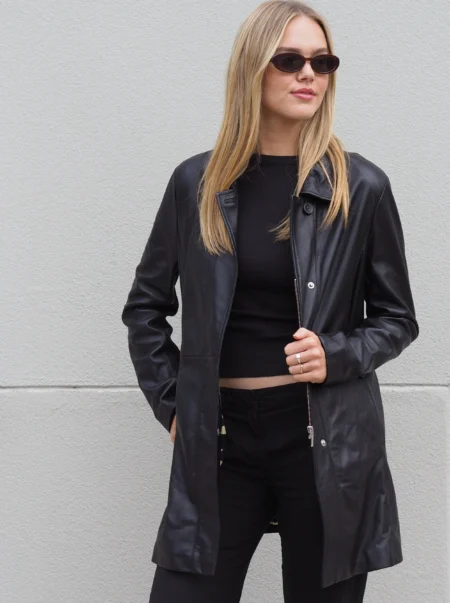Leesa Mid Length Jacket | Black
