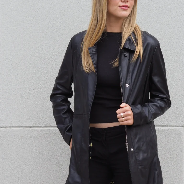 Leesa Mid Length Jacket | Black