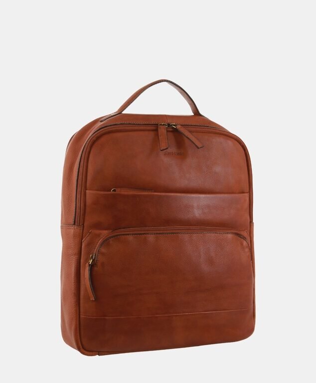 Pierre Cardin Rustic Leather Business Backpack