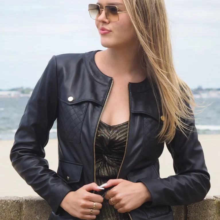 Emma Collarless Jacket | Black